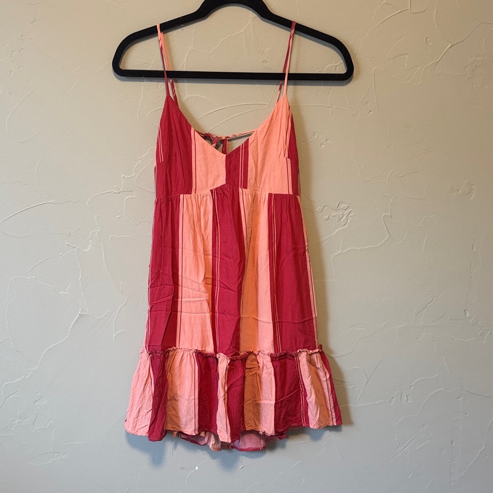 Lush Pink and Red Striped Dress